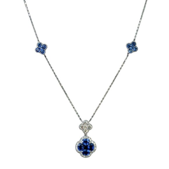 Blossom Sapphire Pendant Necklace - Picture 2 of 4